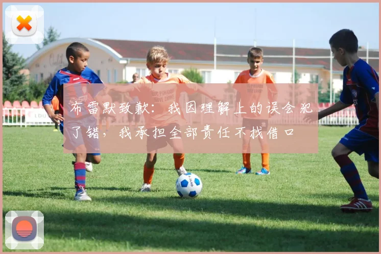 布雷默致歉：我因理解上的误会犯了错，我承担全部责任不找借口
